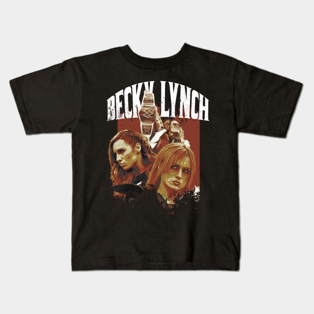 becky lynch bootleg vintage design Kids T-Shirt by jerrysanji